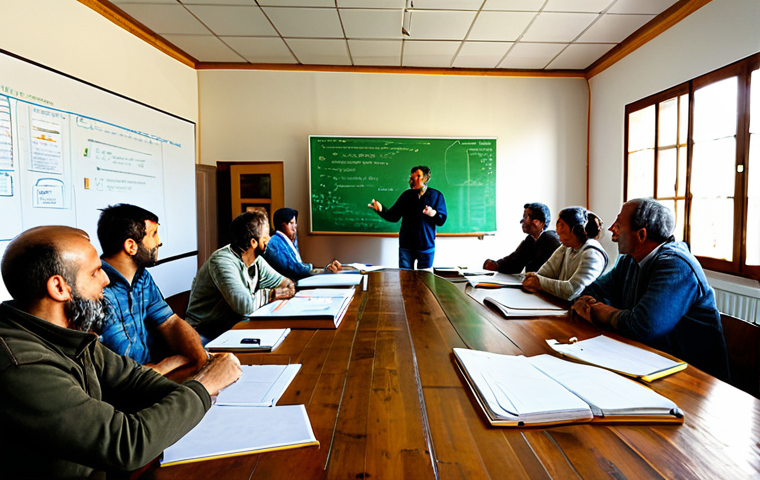 Cooperative Meeting**

"A bright and airy meeting room in Granada, Spain, during a cooperative meeting of ecological farmers. The farmers, all fully clothed in modest, everyday attire, are engaged in a lively discussion around a large wooden table. Sunlight streams through the windows, illuminating the faces of the participants.  A whiteboard displays charts and diagrams related to crop yields and marketing strategies. The atmosphere is collaborative and democratic. safe for work, appropriate content, fully clothed, professional, perfect anatomy, correct proportions, natural pose, well-formed hands, proper finger count, natural body proportions, high resolution, professional photography."

**